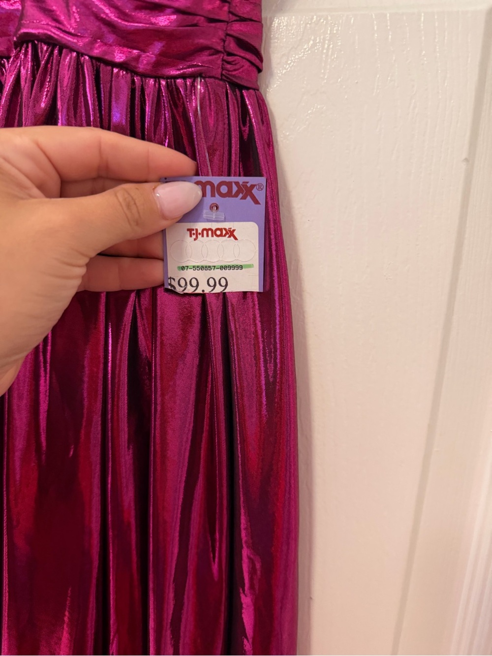 Milly Molly Shannon Metallic Fuchsia Spaghetti-Strap Maxi Dress 4 - Picture 5 of 6